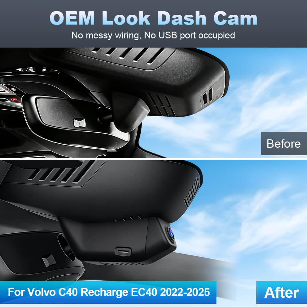 ISUDAR 2026 OEM Dash Cam | 4K UHD | Sony Sensor | WiFi App | For Volvo C40 Recharge EC40 2022-2025