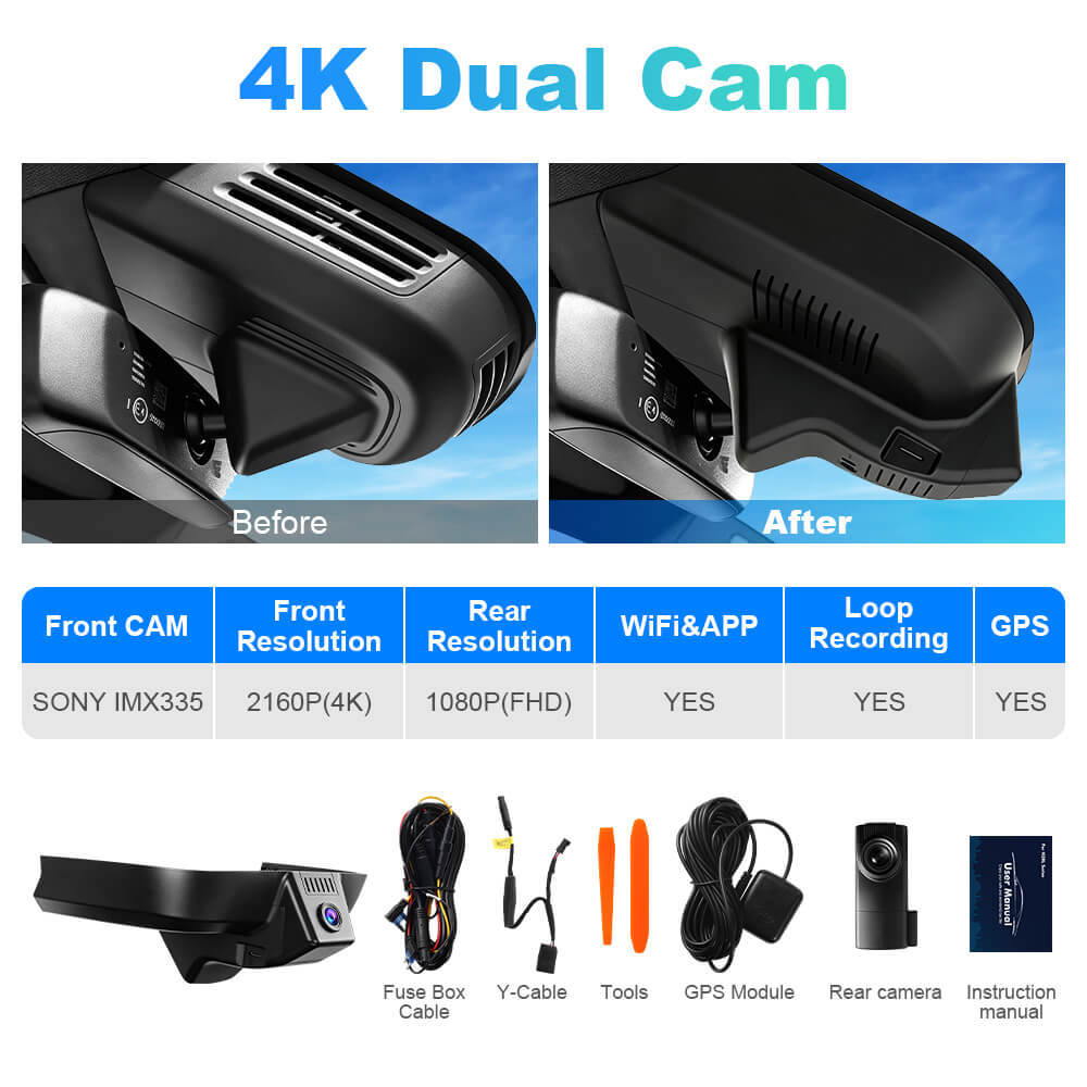 ISUDAR 2026 OEM Dash Cam | 4K UHD | Sony Sensor | WiFi App | For Volvo EX30 2024-2025