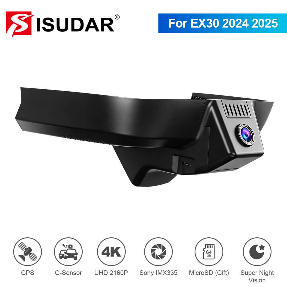ISUDAR 2026 OEM Dash Cam | 4K UHD | Sony Sensor | WiFi App | For Volvo EX30 2024-2025