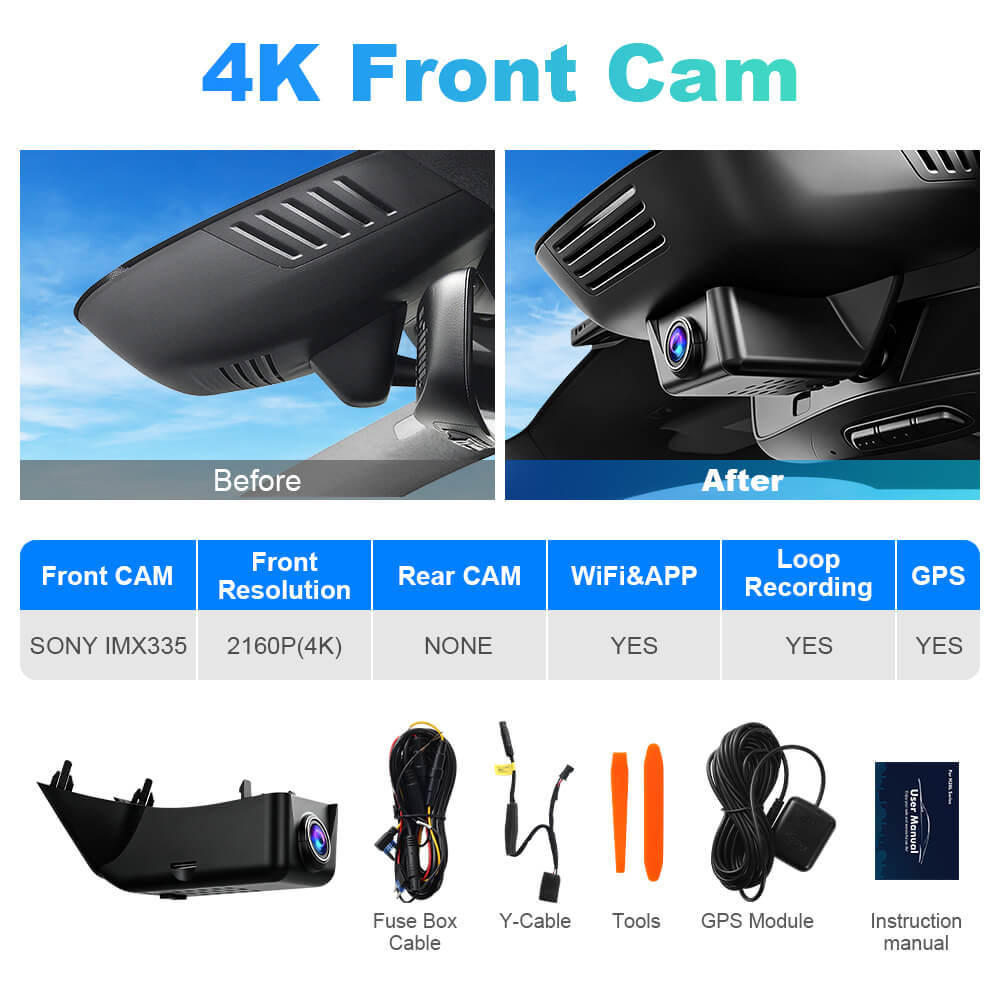 ISUDAR 2026 OEM Dash Cam | 4K UHD | Sony Sensor | WiFi App | For Volvo Polestar 2 2020-2024