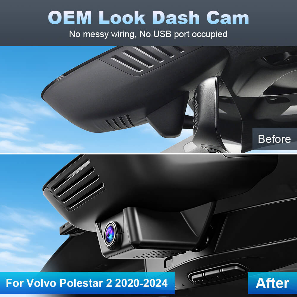 ISUDAR 2026 OEM Dash Cam | 4K UHD | Sony Sensor | WiFi App | For Volvo Polestar 2 2020-2024