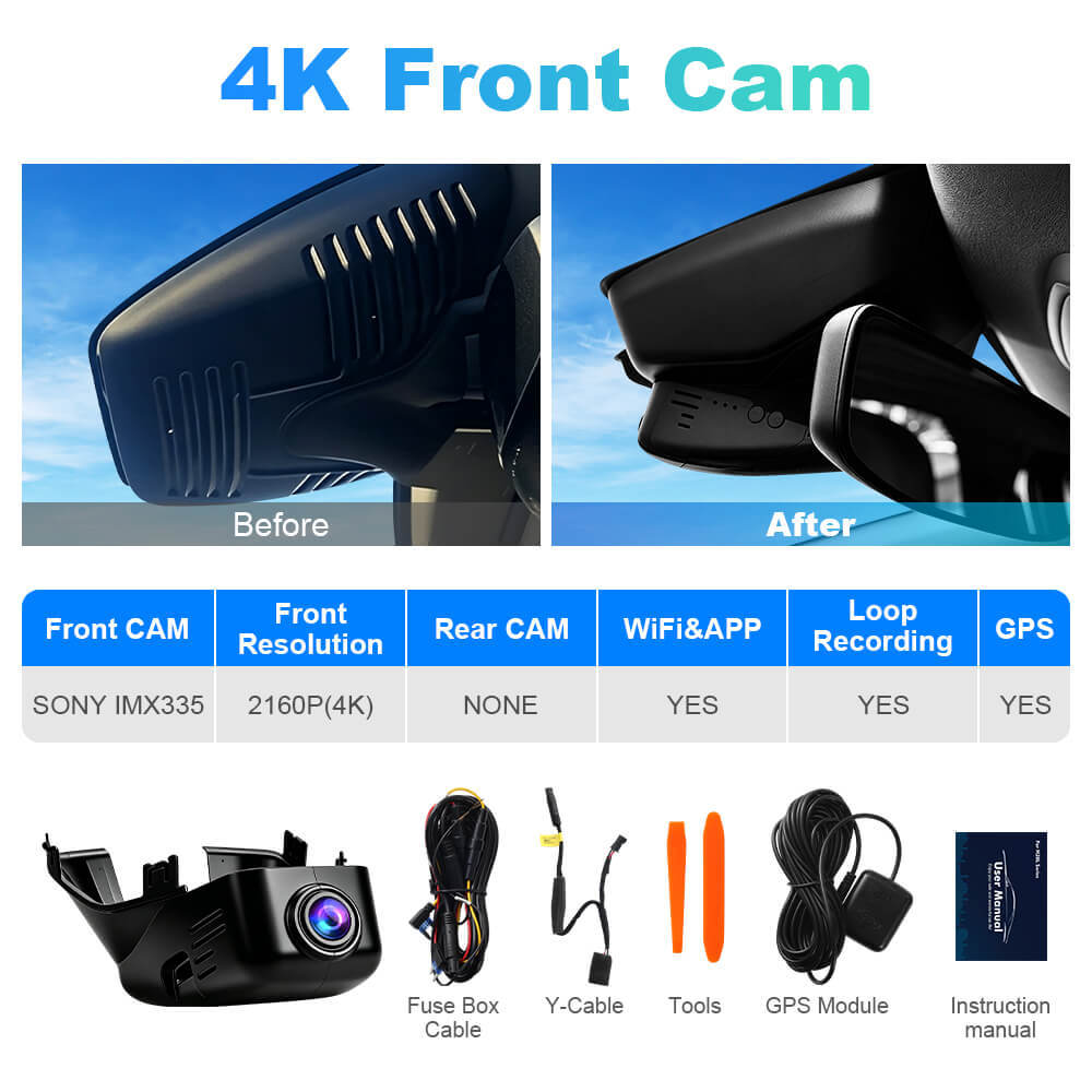 ISUDAR 2026 OEM Dash Cam | 4K UHD | Sony Sensor | WiFi App | For Volvo S60/S80/V40/V50/V60/V70/ XC40/XC60/XC70/XC90 2012-2015