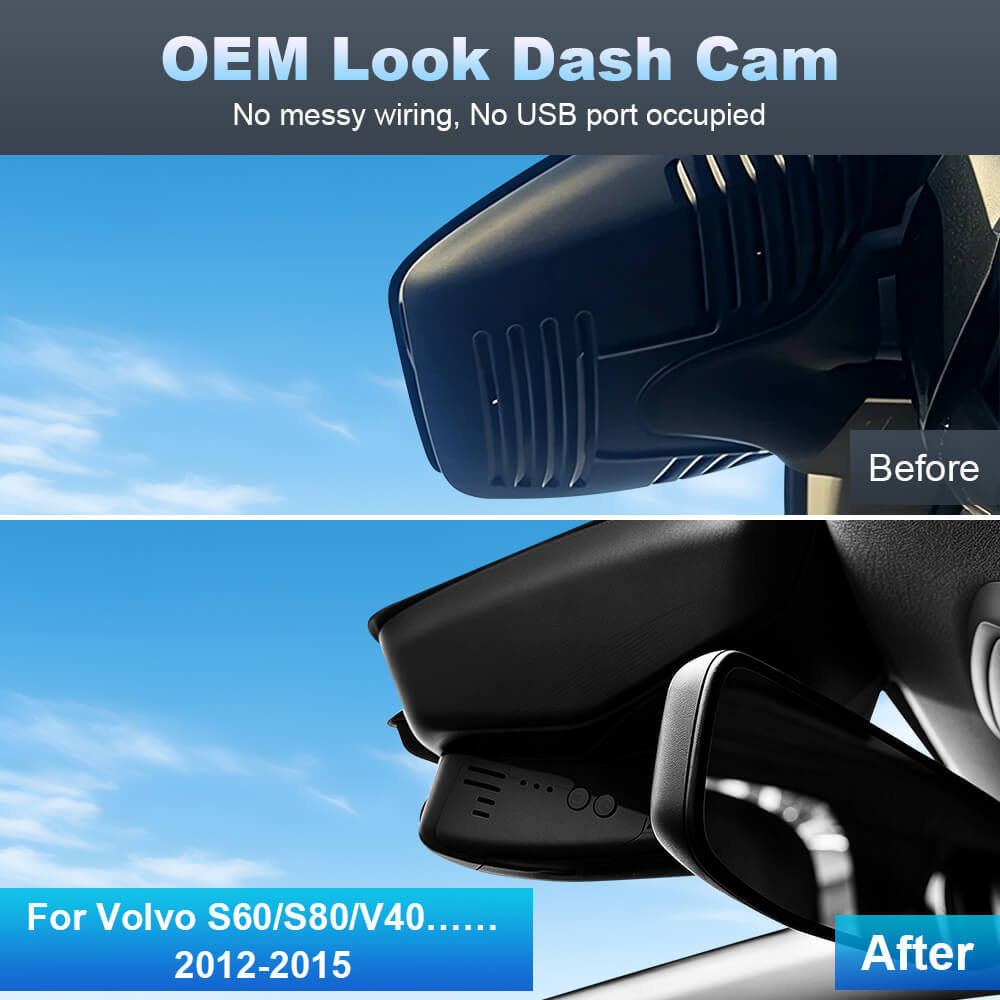 ISUDAR 2026 OEM Dash Cam | 4K UHD | Sony Sensor | WiFi App | For Volvo S60/S80/V40/V50/V60/V70/ XC40/XC60/XC70/XC90 2012-2015
