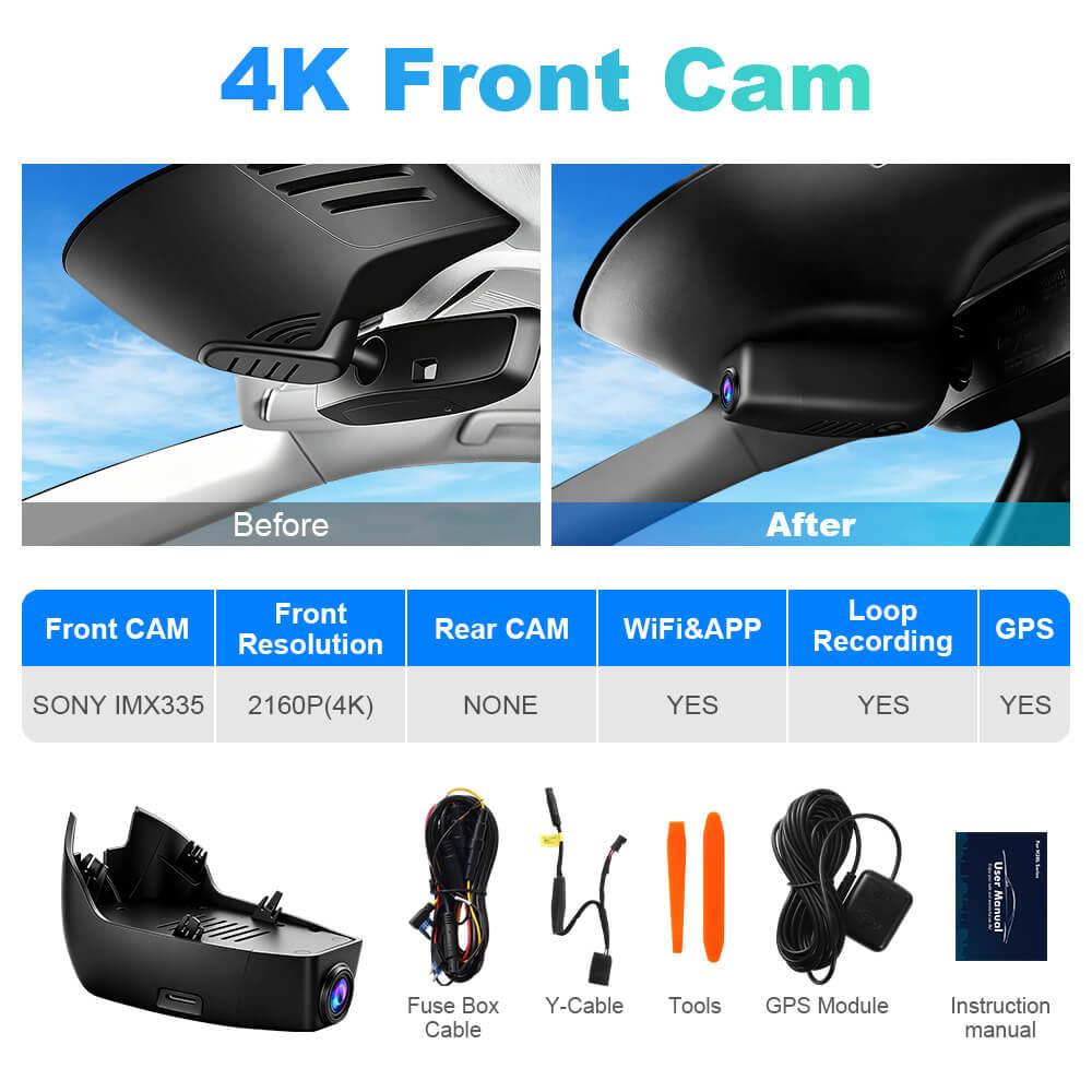 ISUDAR 2026 OEM Dash Cam | 4K UHD | Sony Sensor | WiFi App | For Volvo S60/V60/T5/T6/T8/B5 2019-2022