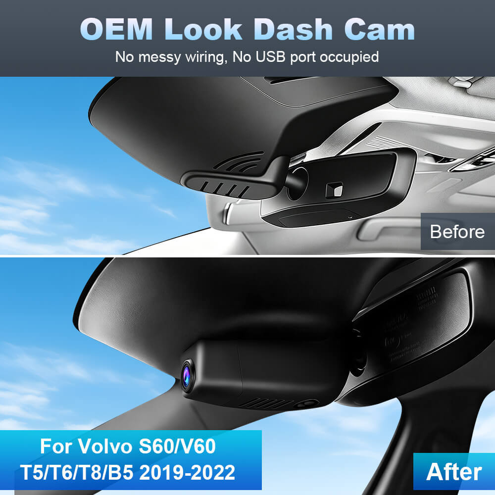 ISUDAR 2026 OEM Dash Cam | 4K UHD | Sony Sensor | WiFi App | For Volvo S60/V60/T5/T6/T8/B5 2019-2022