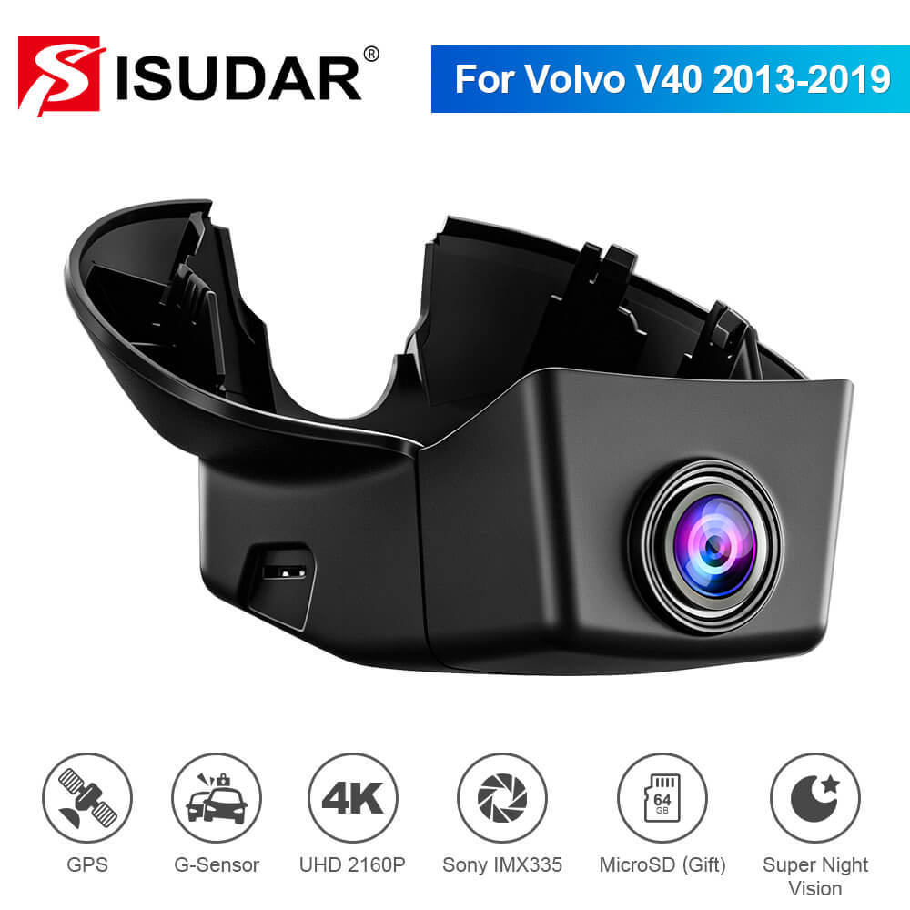 ISUDAR 2026 OEM Dash Cam | 4K UHD | Sony Sensor | WiFi App | For Volvo V40 2013-2019