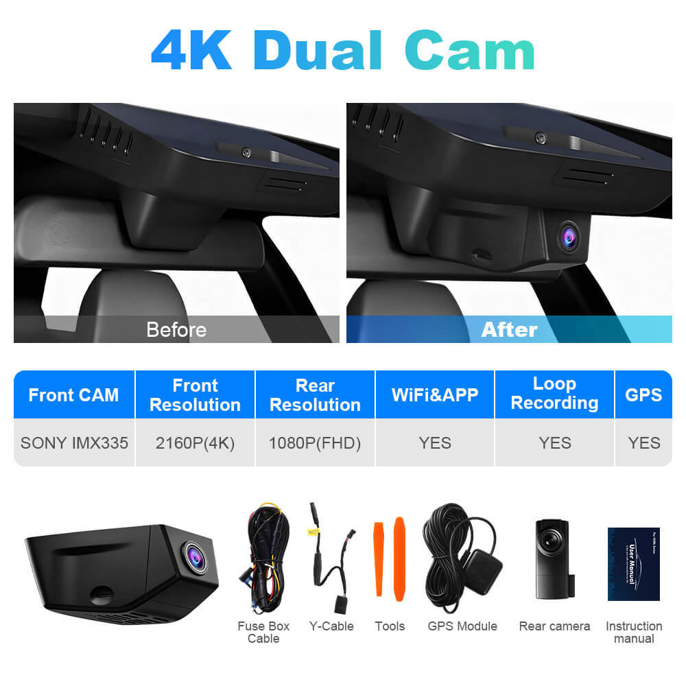 ISUDAR 2026 OEM Dash Cam | 4K UHD | Sony Sensor | WiFi App | For Volvo V60 S60 2023-2025