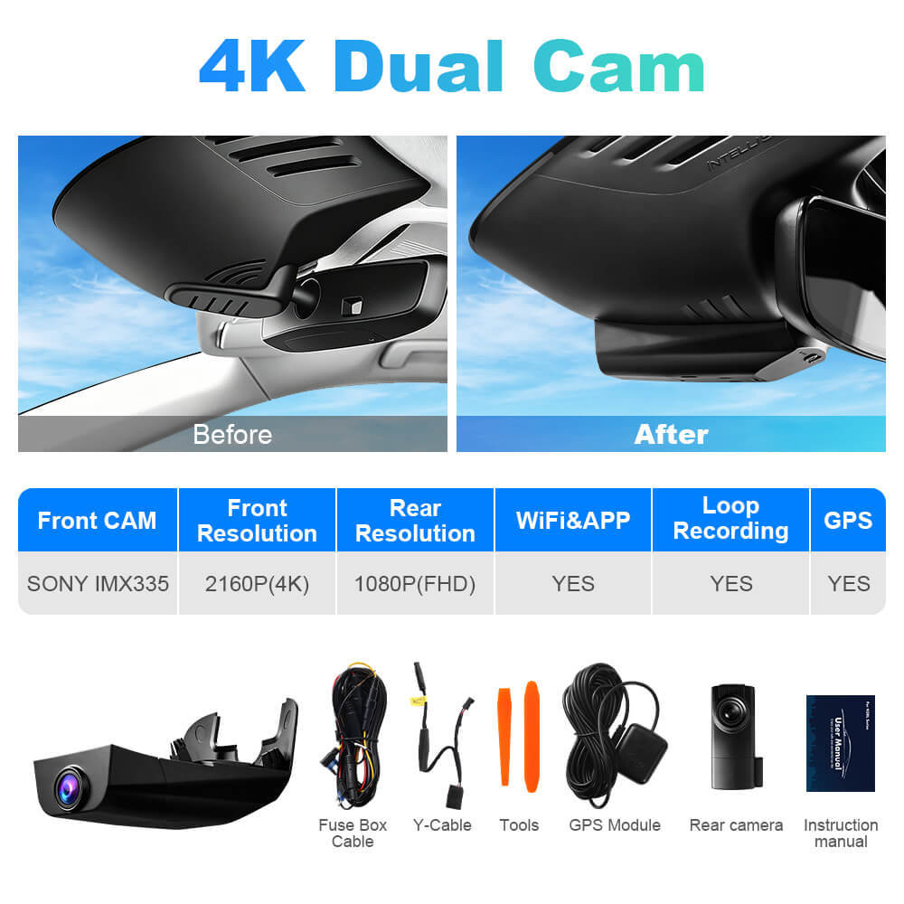 ISUDAR 2026 OEM Dash Cam | 4K UHD | Sony Sensor | WiFi App | For Volvo XC40 2019-2022
