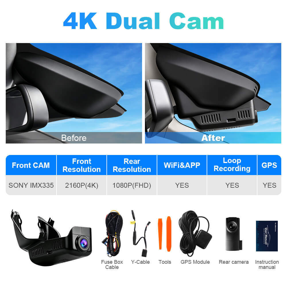 ISUDAR 2026 OEM Dash Cam | 4K UHD | Sony Sensor | WiFi App | For Volvo XC60 Low Configuration 2013-2017