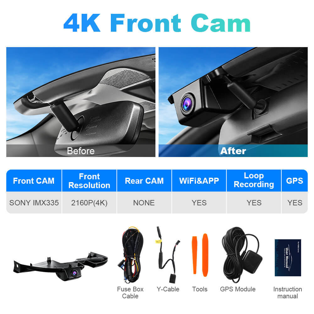 ISUDAR 2026 OEM Dash Cam | 4K UHD | Sony Sensor | WiFi App | For Ford Mustang Mach-E 2021-2025
