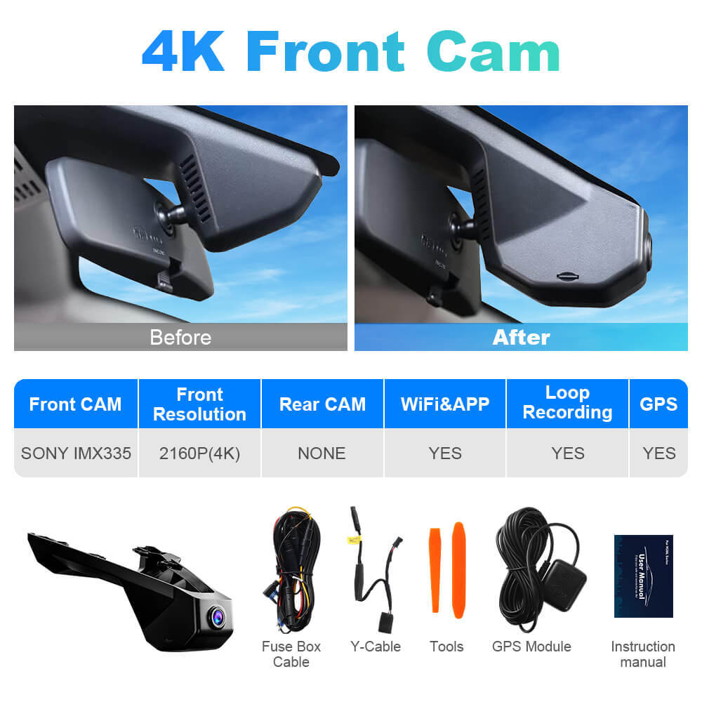 ISUDAR 2026 OEM Dash Cam | 4K UHD | Sony Sensor | WiFi App |  For Peugeot 3008 4008 5008 DS5 DS5LS DS6 DS7 Citroen C2 C3 C4 C5 C6 2017-2022