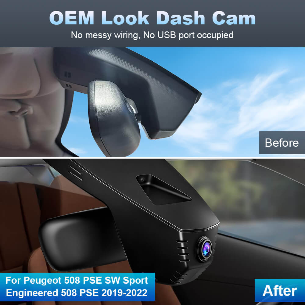 ISUDAR 2026 OEM Dash Cam | 4K UHD | Sony Sensor | WiFi App | For Peugeot 508 PSE SW Sport Engineered 508SW Berline 2019-2022