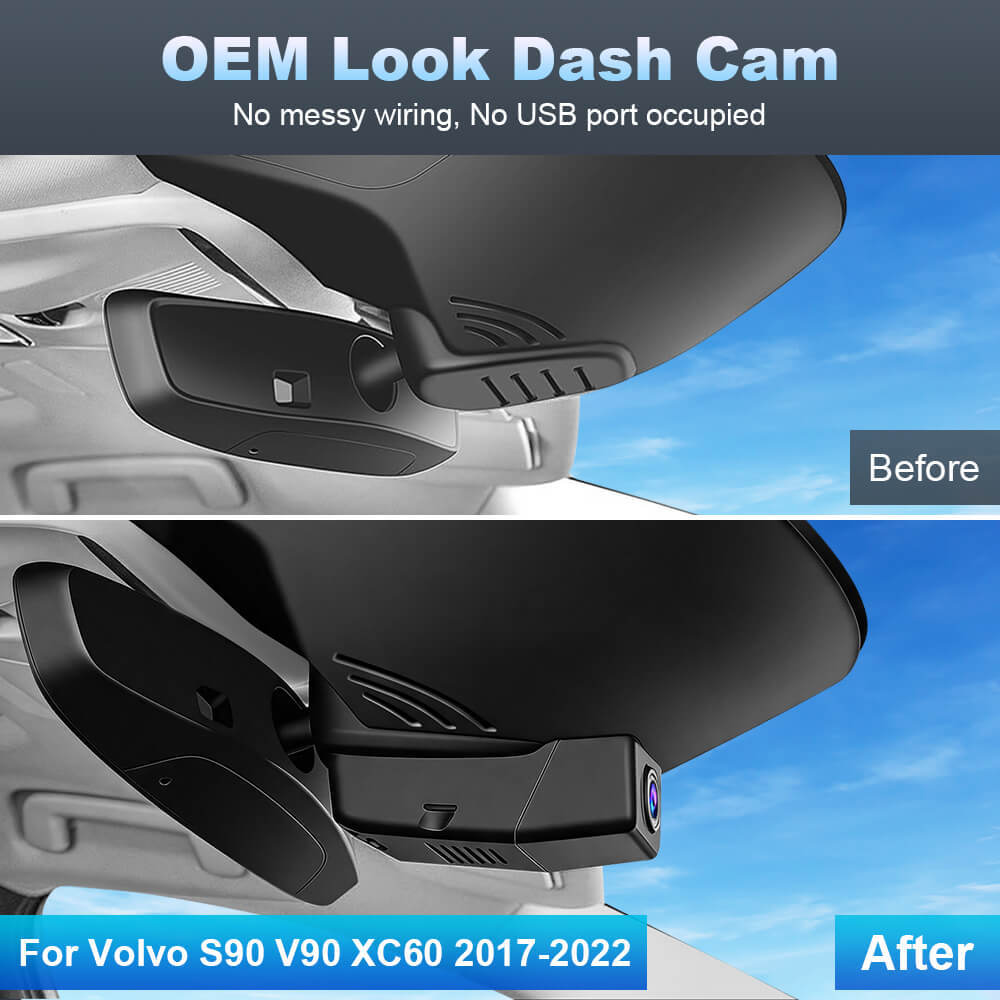 ISUDAR 2026 OEM Dash Cam | 4K UHD | Sony Sensor | WiFi App | For Volvo S90/V90/XC60 2017-2022