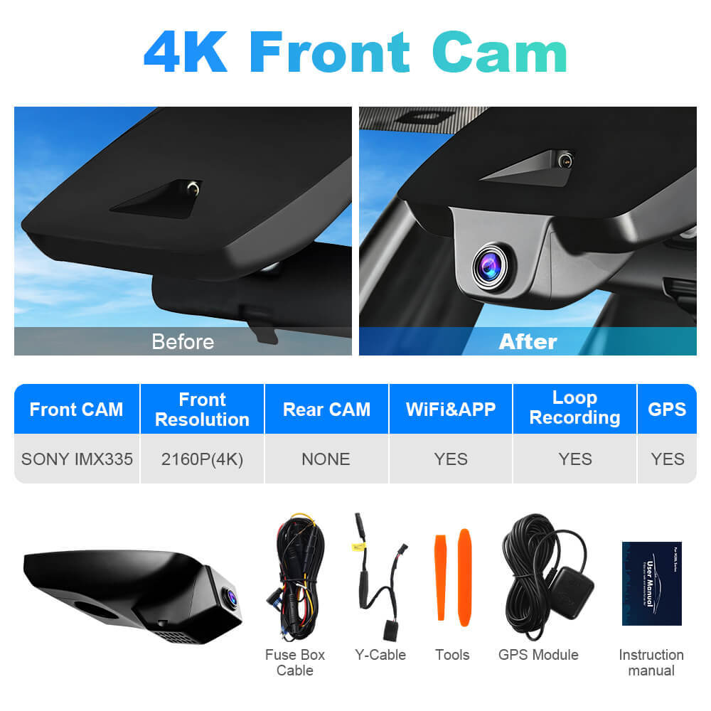 ISUDAR 2026 OEM Dash Cam | 4K UHD | Sony Sensor | WiFi App | For Kluger/Highlander 2017-2019 LE Limited L XLE Platinum Hybrid (Gen3)