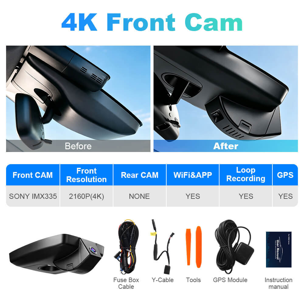 ISUDAR 2026 OEM Dash Cam | 4K UHD | Sony Sensor | WiFi App | For Kluger/Highlander 2020-2026 LE Limited LXLE XSE Platinum UX70 (Gen4)