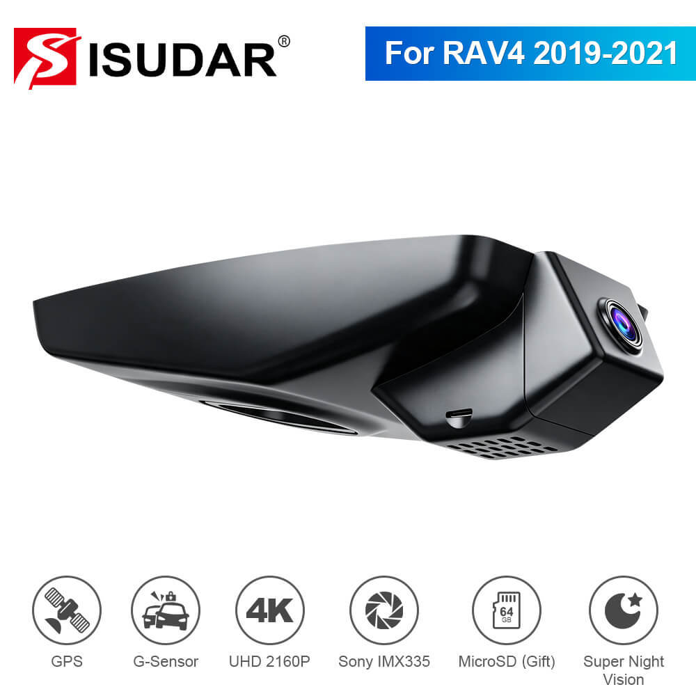 ISUDAR 2026 OEM Dash Cam | 4K UHD | Sony Sensor | WiFi App | For RAV4 2019-2021 Hybrid Prime & RAV4Prime 2021-2024 (Without Vent Hole)