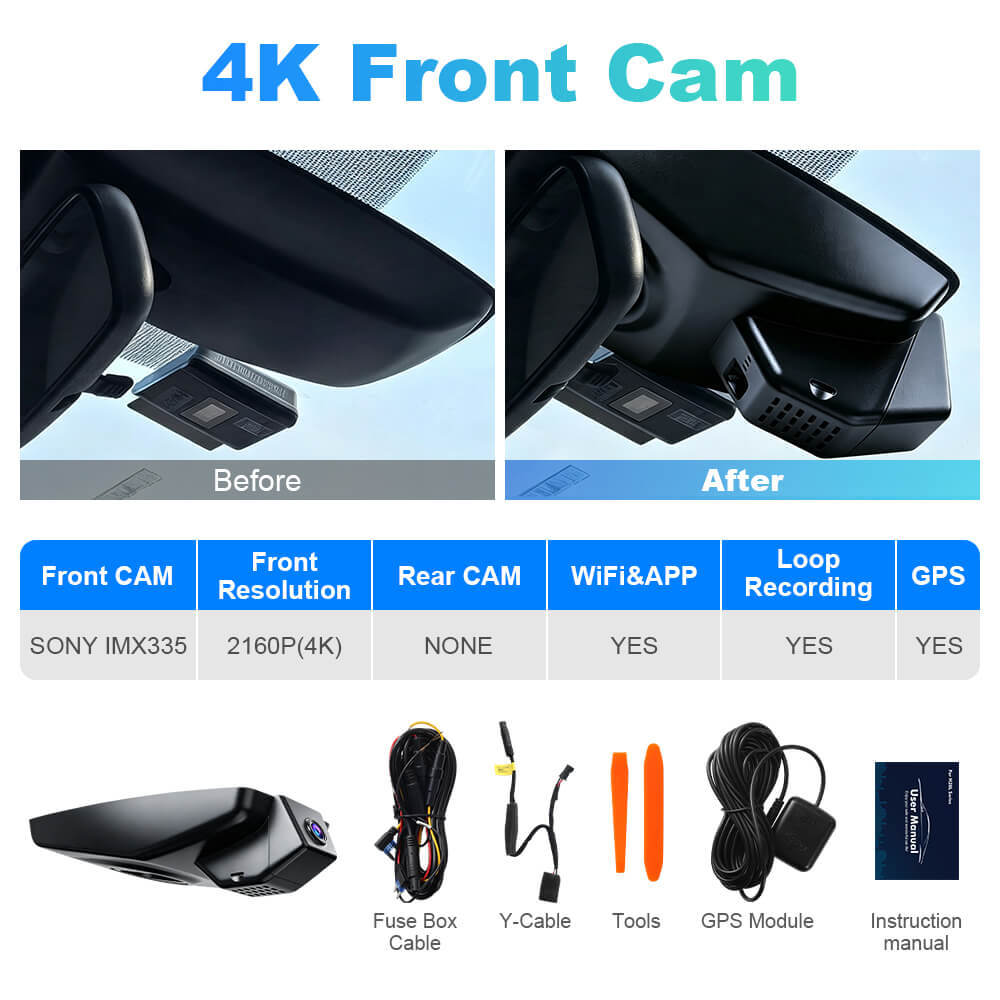 ISUDAR 2026 OEM Dash Cam | 4K UHD | Sony Sensor | WiFi App | For RAV4 2019-2021 Hybrid Prime & RAV4Prime 2021-2024 (Without Vent Hole)