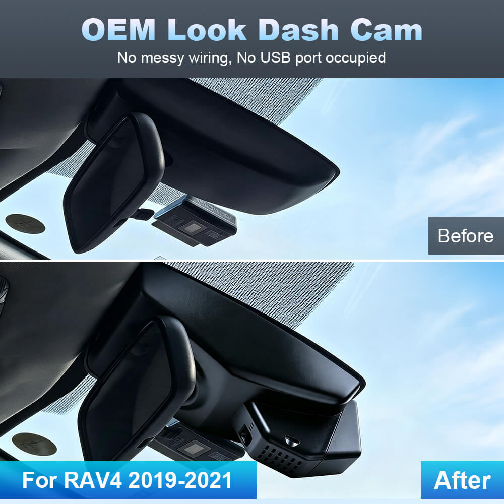 ISUDAR 2026 OEM Dash Cam | 4K UHD | Sony Sensor | WiFi App | For RAV4 2019-2021 Hybrid Prime & RAV4Prime 2021-2024 (Without Vent Hole)