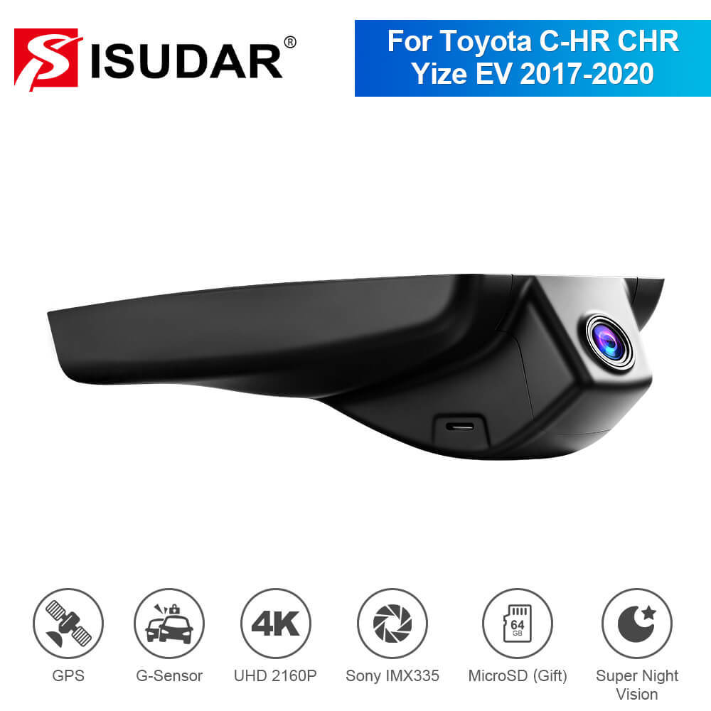 ISUDAR 2026 OEM Dash Cam | 4K UHD | Sony Sensor | WiFi App | For Toyota C-HR CHR Yize EV 2017 - 2020