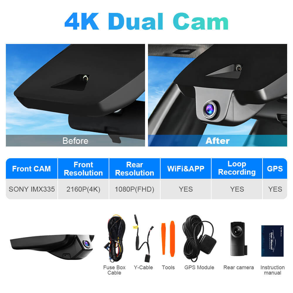 ISUDAR 2026 OEM Dash Cam | 4K UHD | Sony Sensor | WiFi App | For Toyota C-HR CHR Yize EV 2017 - 2020