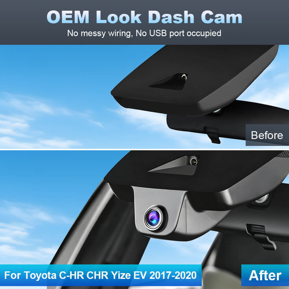 ISUDAR 2026 OEM Dash Cam | 4K UHD | Sony Sensor | WiFi App | For Toyota C-HR CHR Yize EV 2017 - 2020