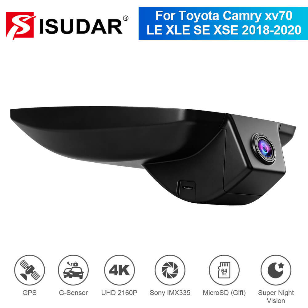 ISUDAR 2026 OEM Dash Cam | 4K UHD | Sony Sensor | WiFi App | For Toyota Camry xv70 LE XLE SE XSE 2018-2020