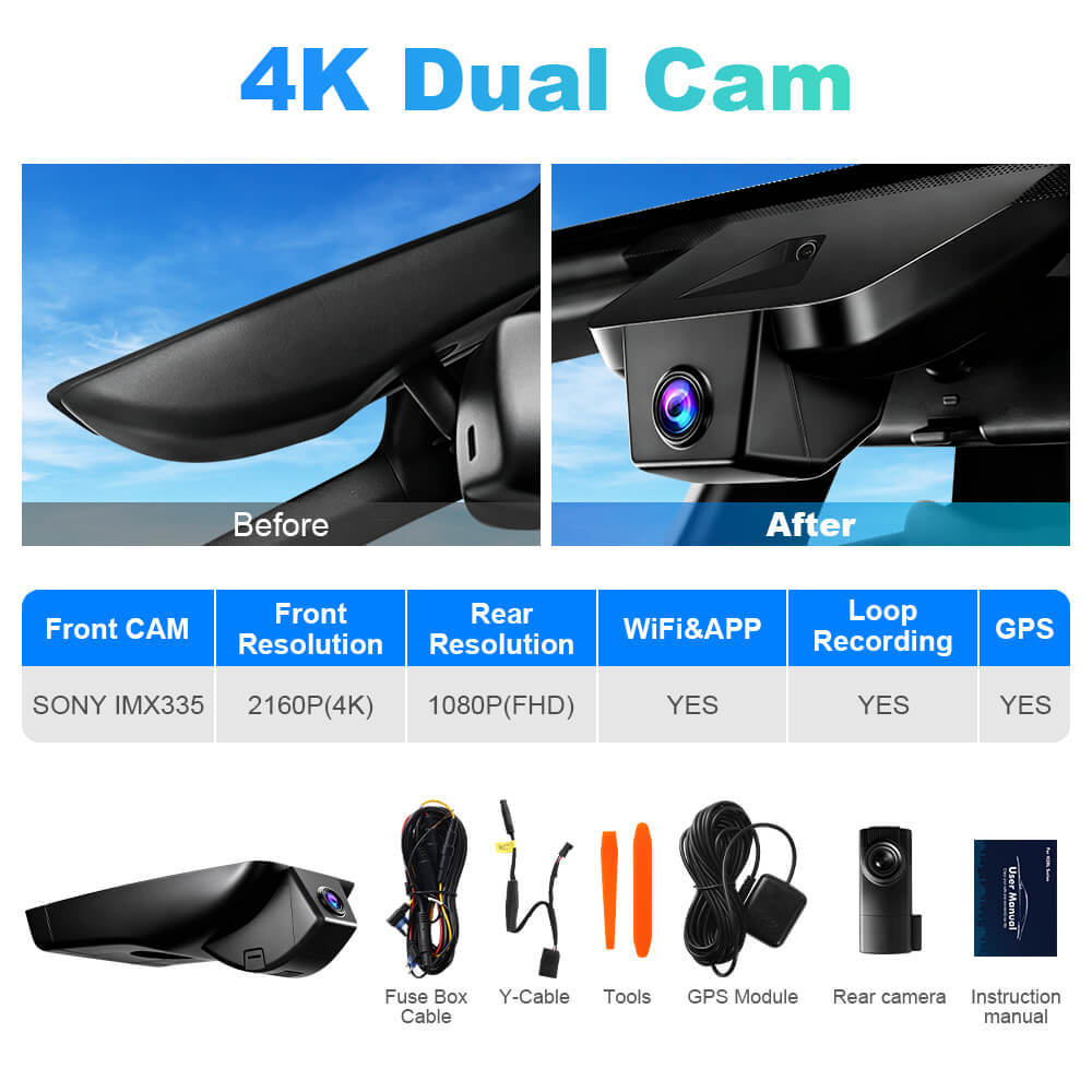 ISUDAR 2026 OEM Dash Cam | 4K UHD | Sony Sensor | WiFi App | For Toyota RAV4 2016-2018(Equipped Lane-keeping Assist Components Already)
