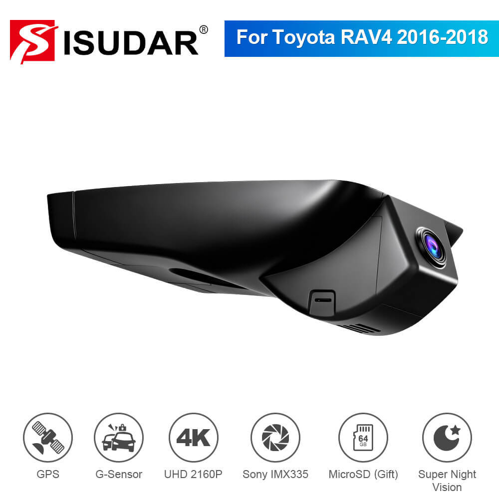 ISUDAR 2026 OEM Dash Cam | 4K UHD | Sony Sensor | WiFi App | For Toyota RAV4 2016-2018(Equipped Lane-keeping Assist Components Already)