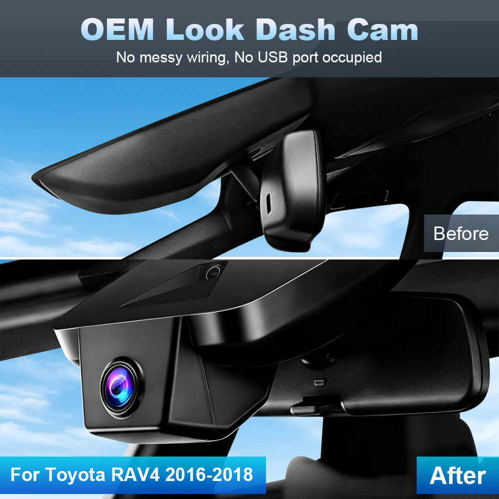 ISUDAR 2026 OEM Dash Cam | 4K UHD | Sony Sensor | WiFi App | For Toyota RAV4 2016-2018(Equipped Lane-keeping Assist Components Already)