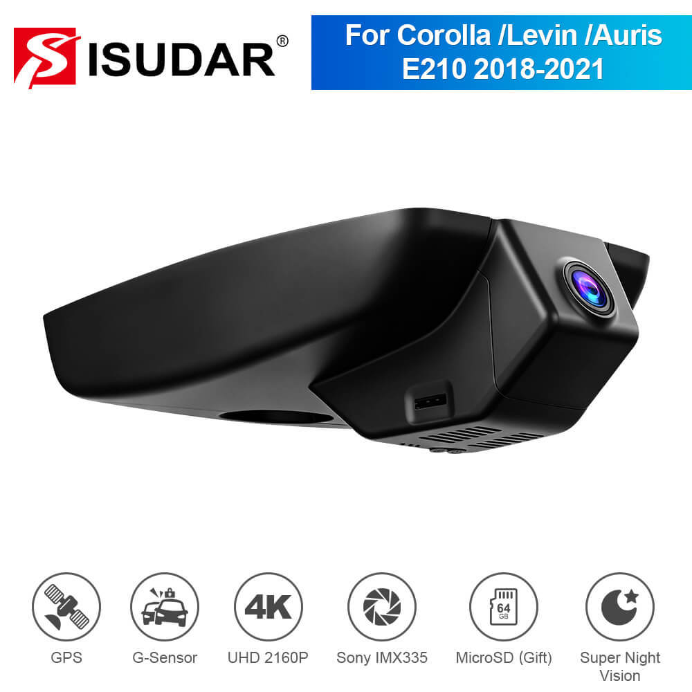 ISUDAR 2026 OEM Dash Cam | 4K UHD | Sony Sensor | WiFi App | For Toyota Corolla L LE Eco SE XSE E210/ Levin E210 /Auris E210 2018-2021