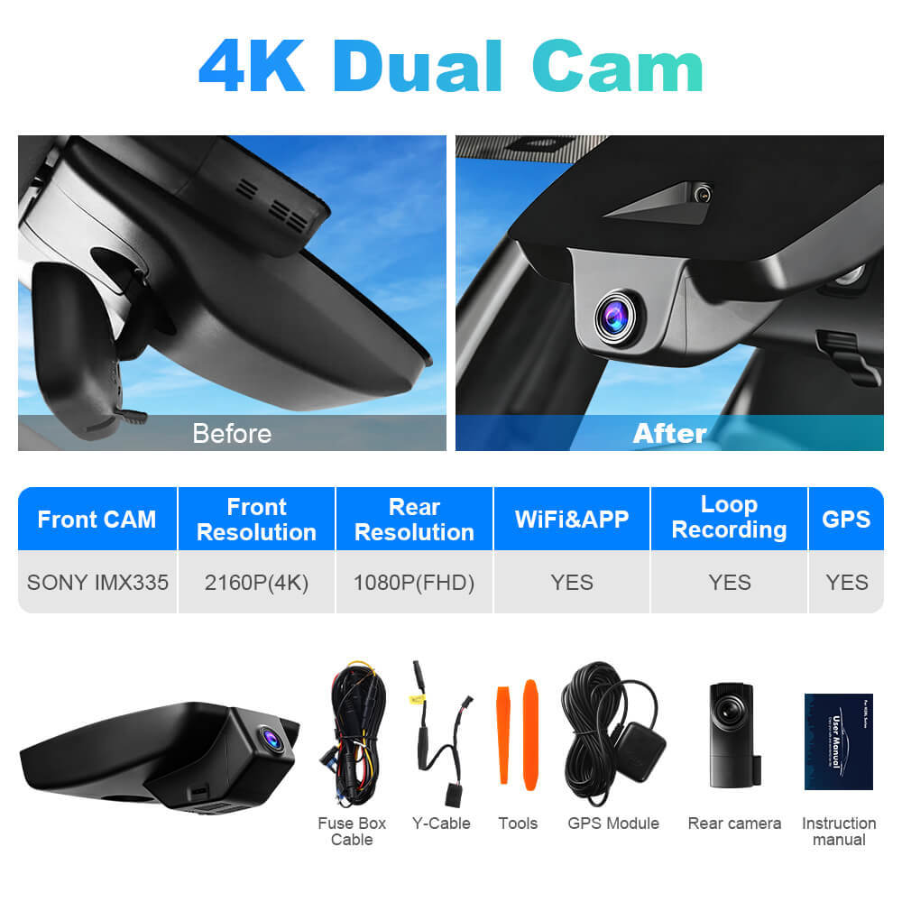 ISUDAR 2026 OEM Dash Cam | 4K UHD | Sony Sensor | WiFi App | For Toyota Corolla L LE Eco SE XSE E210/ Levin E210 /Auris E210 2018-2021