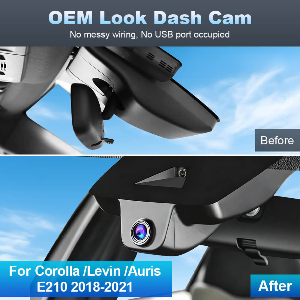 ISUDAR 2026 OEM Dash Cam | 4K UHD | Sony Sensor | WiFi App | For Toyota Corolla L LE Eco SE XSE E210/ Levin E210 /Auris E210 2018-2021