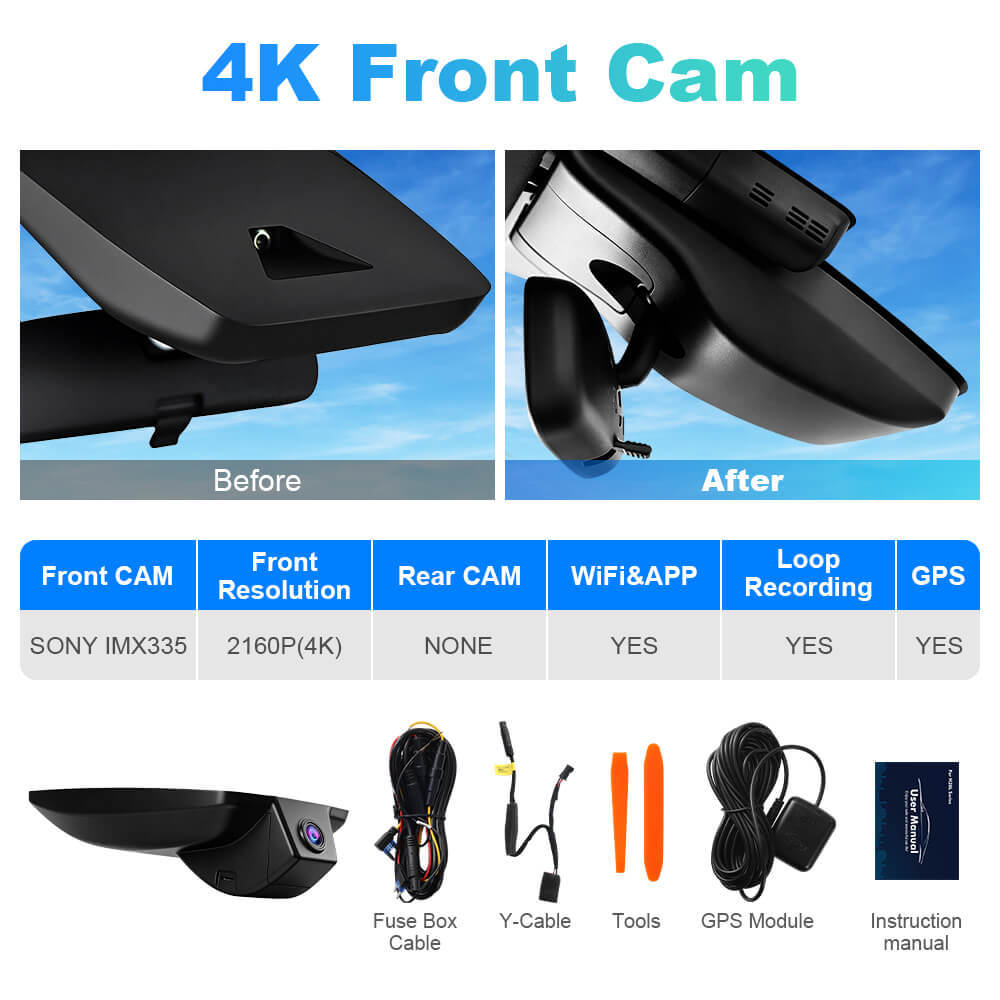 ISUDAR 2026 OEM Dash Cam | 4K UHD | Sony Sensor | WiFi App | For Toyota Camry xv70 LE XLE SE XSE 2018-2020