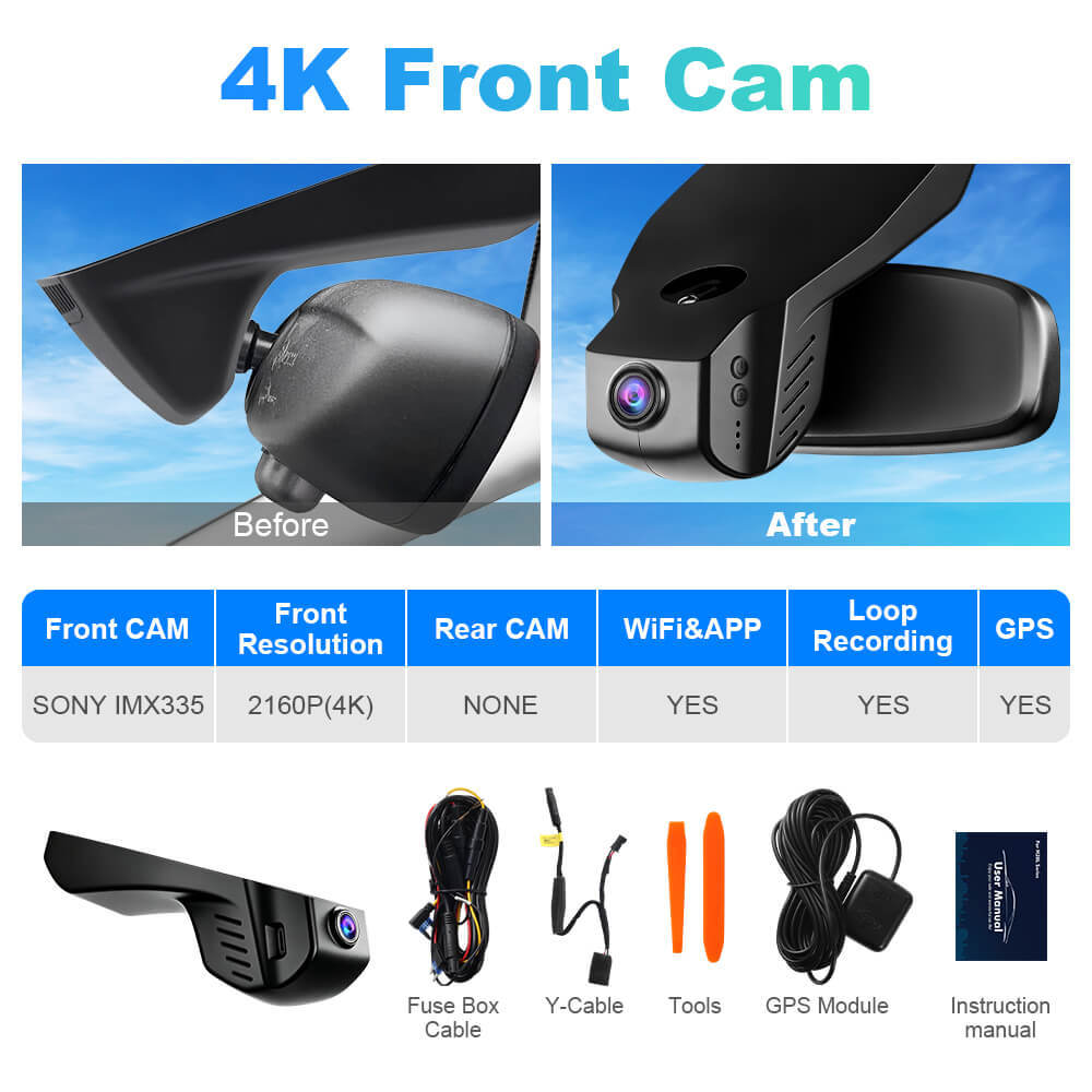 ISUDAR 2026 OEM Dash Cam | 4K UHD | Sony Sensor | WiFi App | For BMW 1 series/2 series /3 series /4series /5 series/6 series(curved-angled)