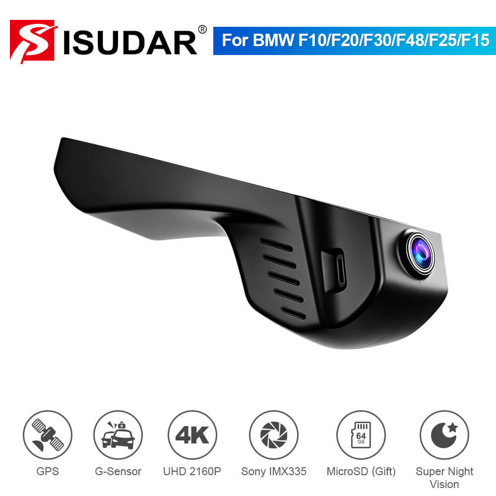 ISUDAR 2026 OEM Dash Cam | 4K UHD | Sony Sensor | WiFi App | For BMW 1 series/2 series /3 series /4series /5 series/6 series(curved-angled)