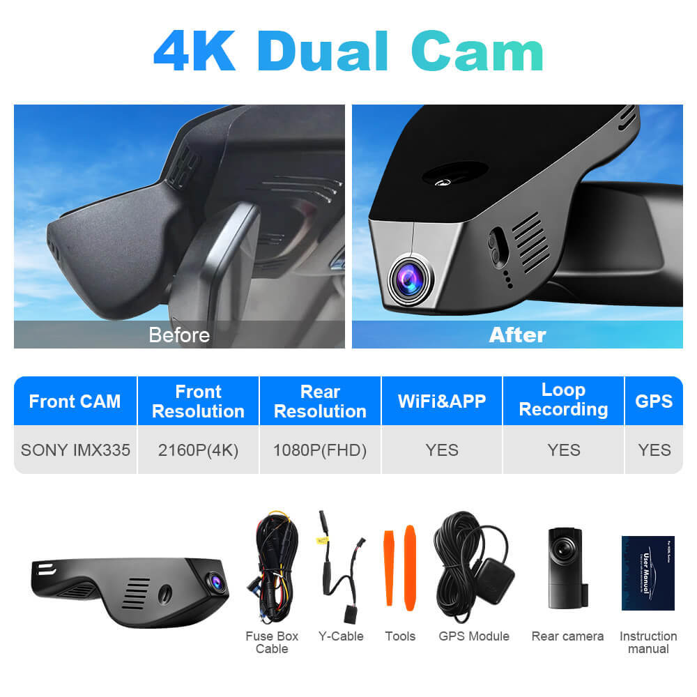 ISUDAR 2026 OEM Dash Cam | 4K UHD | Sony Sensor | WiFi App | For BMW 3 Series G20 325i 2022-2023
