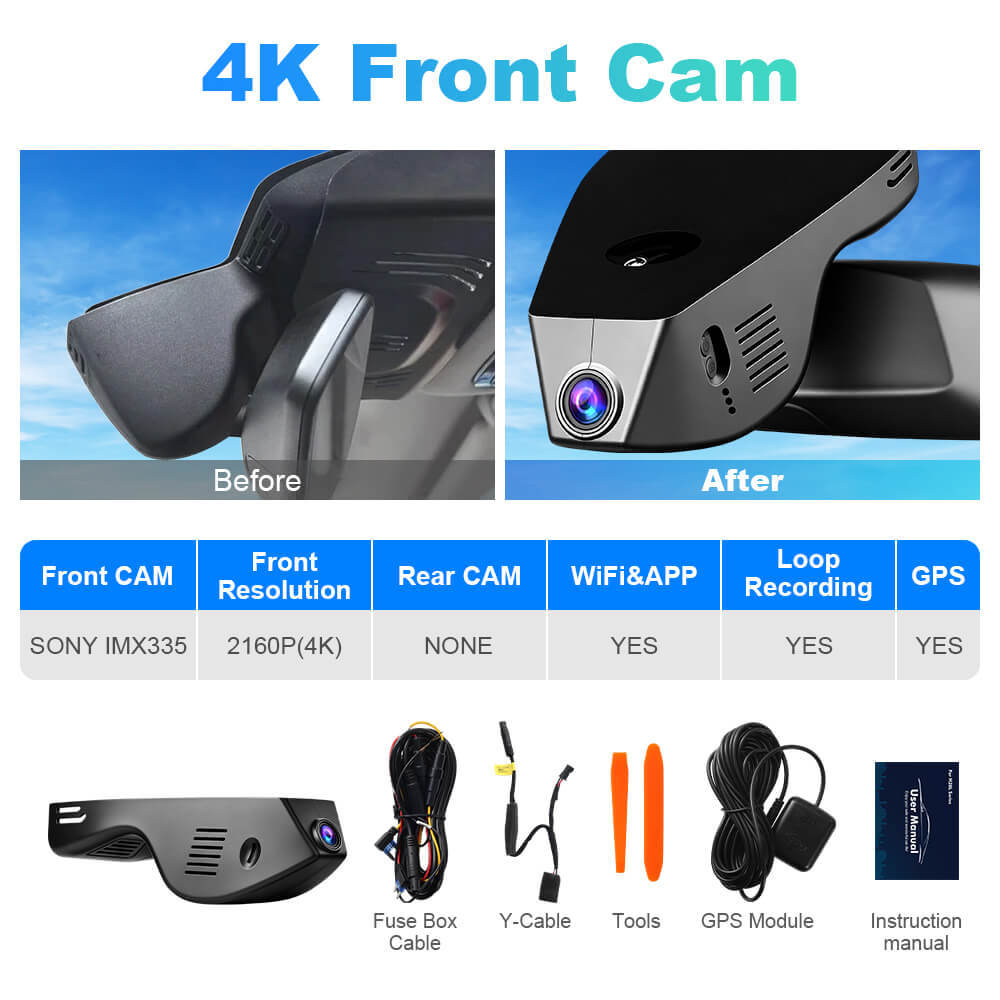 ISUDAR 2026 OEM Dash Cam | 4K UHD | Sony Sensor | WiFi App | For BMW 3 Series G20 325i 2022-2023