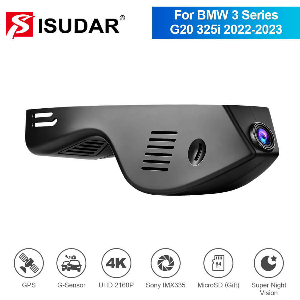ISUDAR 2026 OEM Dash Cam | 4K UHD | Sony Sensor | WiFi App | For BMW 3 Series G20 325i 2022-2023