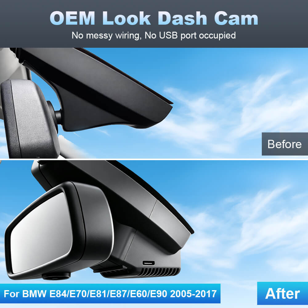 ISUDAR 2026 OEM Dash Cam | 4K UHD | Sony Sensor | WiFi App | For BMW X1 E84/ X5 E70/ X6 E71 E72 E81 E82 E87 E88 E60 E61 E66 E90 E91 E92 E93 2005-2012