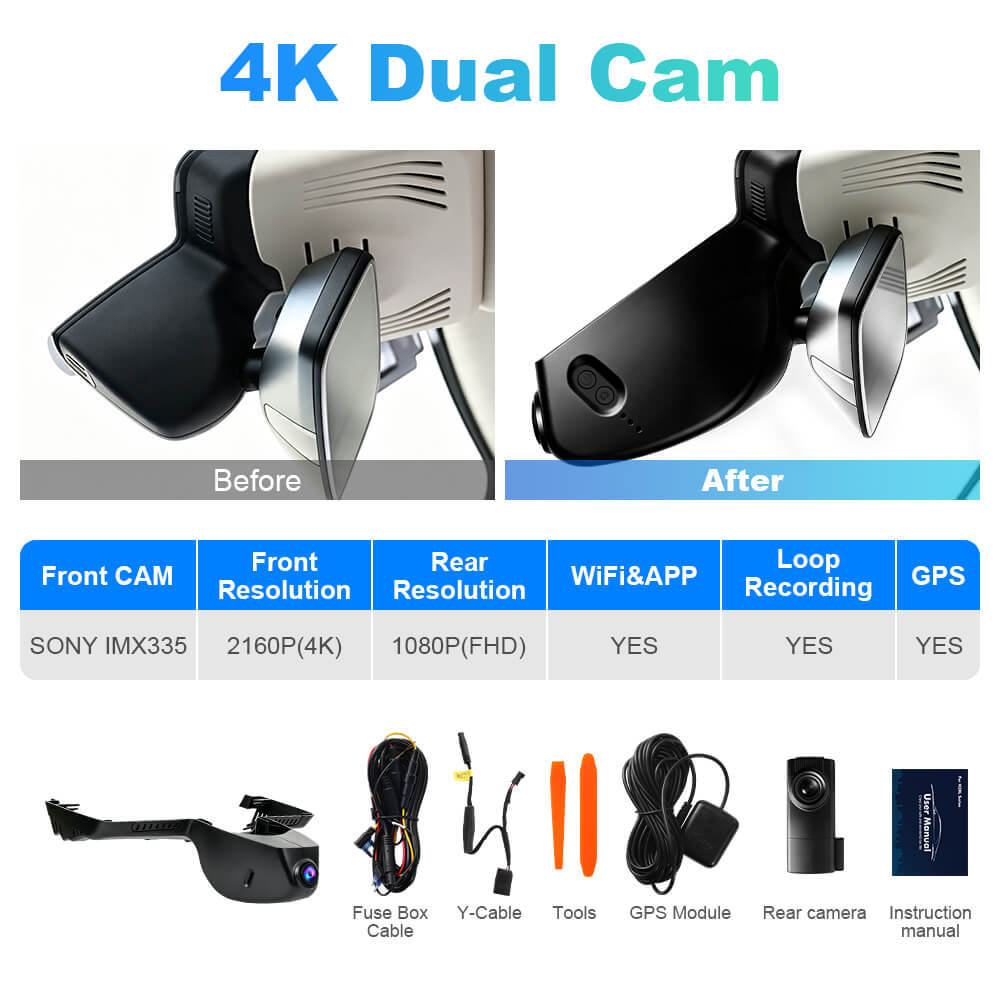 ISUDAR 2026 OEM Dash Cam | 4K UHD | Sony Sensor | WiFi App | For BMW X3 M iX3 G01 2018-2023
