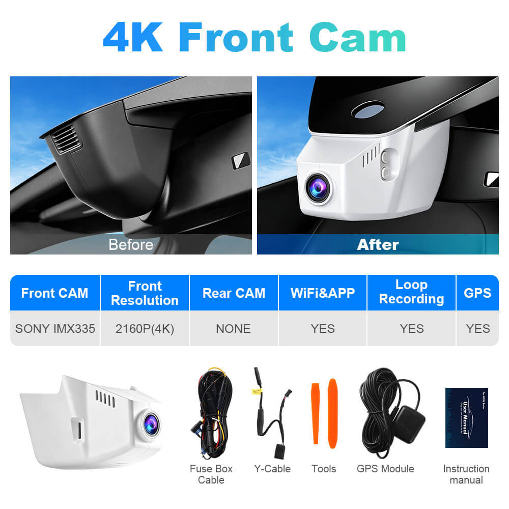 ISUDAR 2026 OEM Dash Cam | 4K UHD | Sony Sensor | WiFi App | For Volkswagen Atlas/ Passat B8/ Golf/ Polo/Tiguan/Touran/Virtus/ Arteon