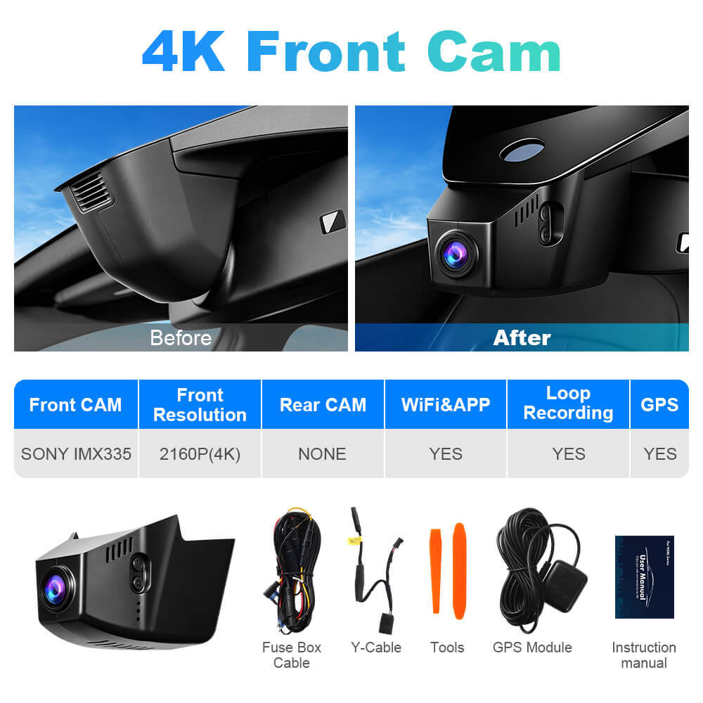 ISUDAR 2026 OEM Dash Cam | 4K UHD | Sony Sensor | WiFi App | For Volkswagen Atlas/ Passat B8/ Golf/ Polo/Tiguan/Touran/Virtus/ Arteon