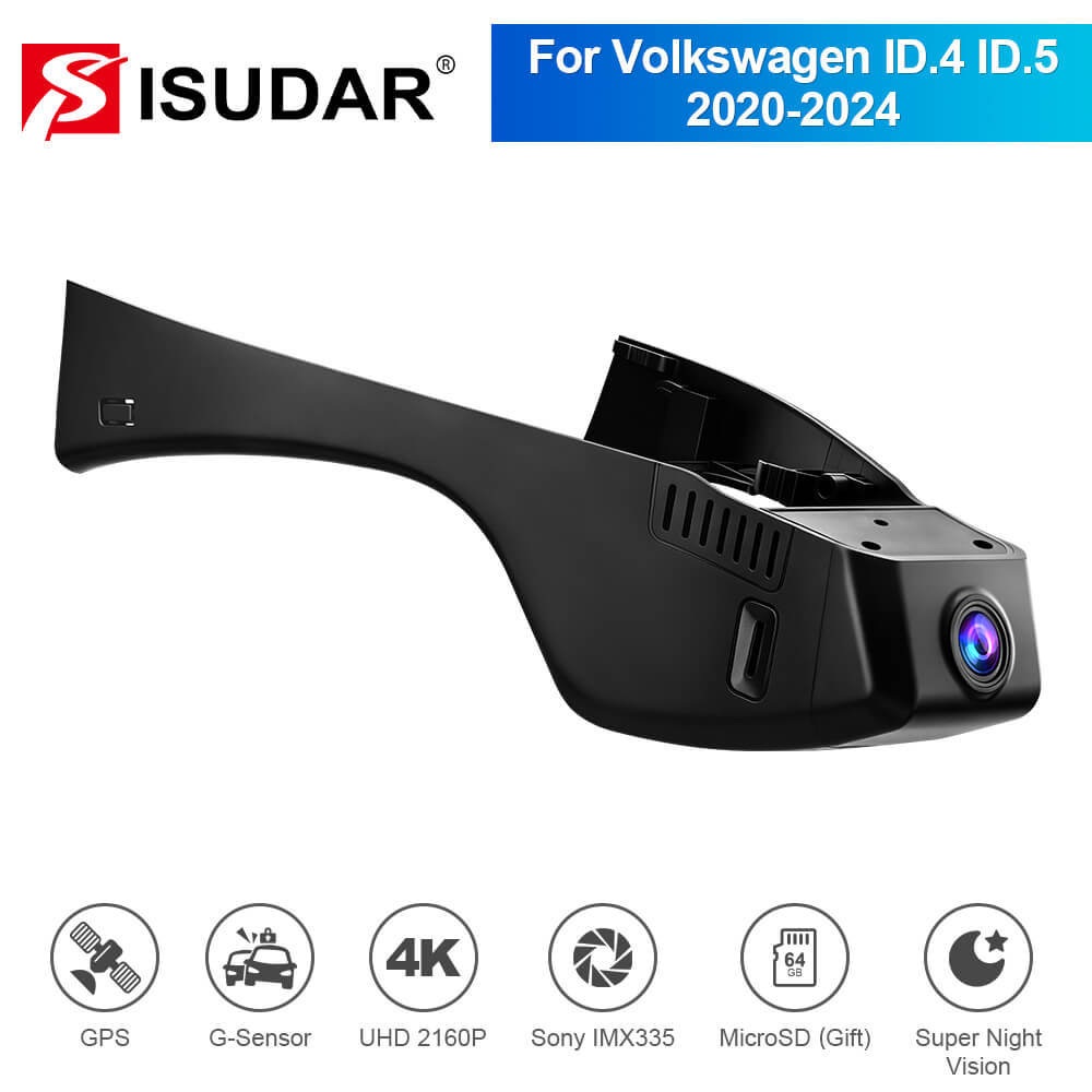 ISUDAR 2026 OEM Dash Cam | 4K UHD | Sony Sensor | WiFi App | For Volkswagen ID.4 ID.5 ID4 ID5 2020-2024