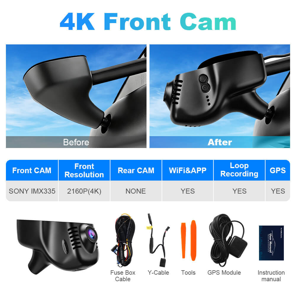 ISUDAR 2026 OEM Dash Cam | 4K UHD | Sony Sensor | WiFi App | For VW Passat CC B7 Tiguan Touran Golf MK6 Scirocco 2010-2015