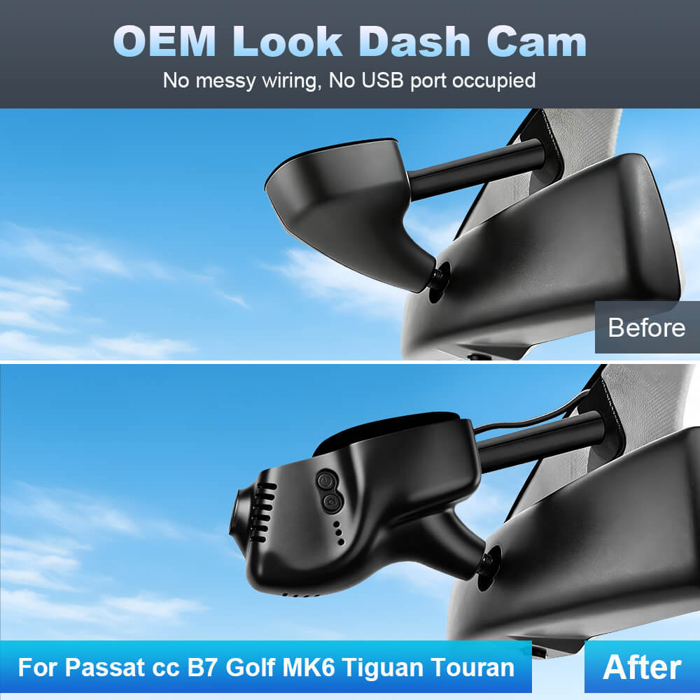 ISUDAR 2026 OEM Dash Cam | 4K UHD | Sony Sensor | WiFi App | For VW Passat CC B7 Tiguan Touran Golf MK6 Scirocco 2010-2015