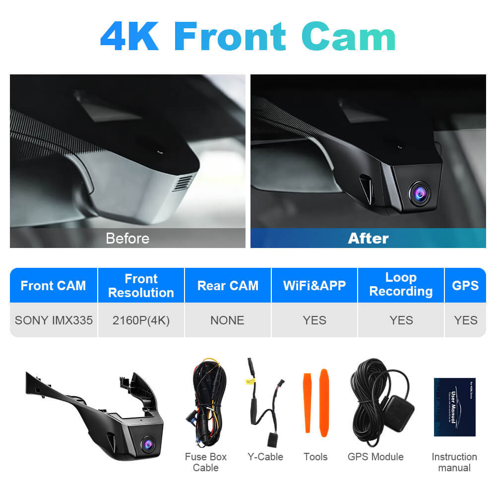 ISUDAR 2026 OEM Dash Cam | 4K UHD | Sony Sensor | WiFi App | For Volkswagen T-Roc T Roc Troc 2017-2025