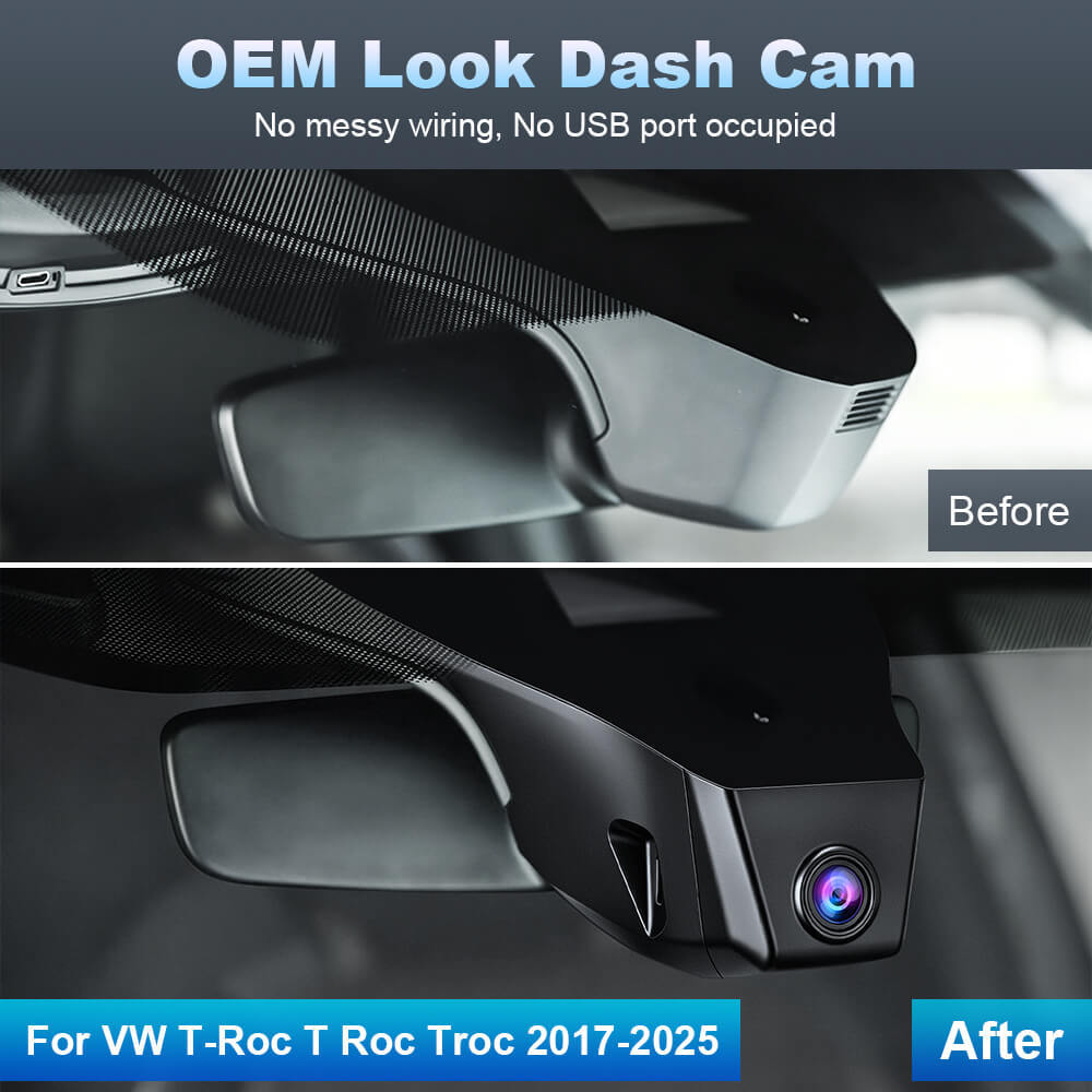 ISUDAR 2026 OEM Dash Cam | 4K UHD | Sony Sensor | WiFi App | For Volkswagen T-Roc T Roc Troc 2017-2025