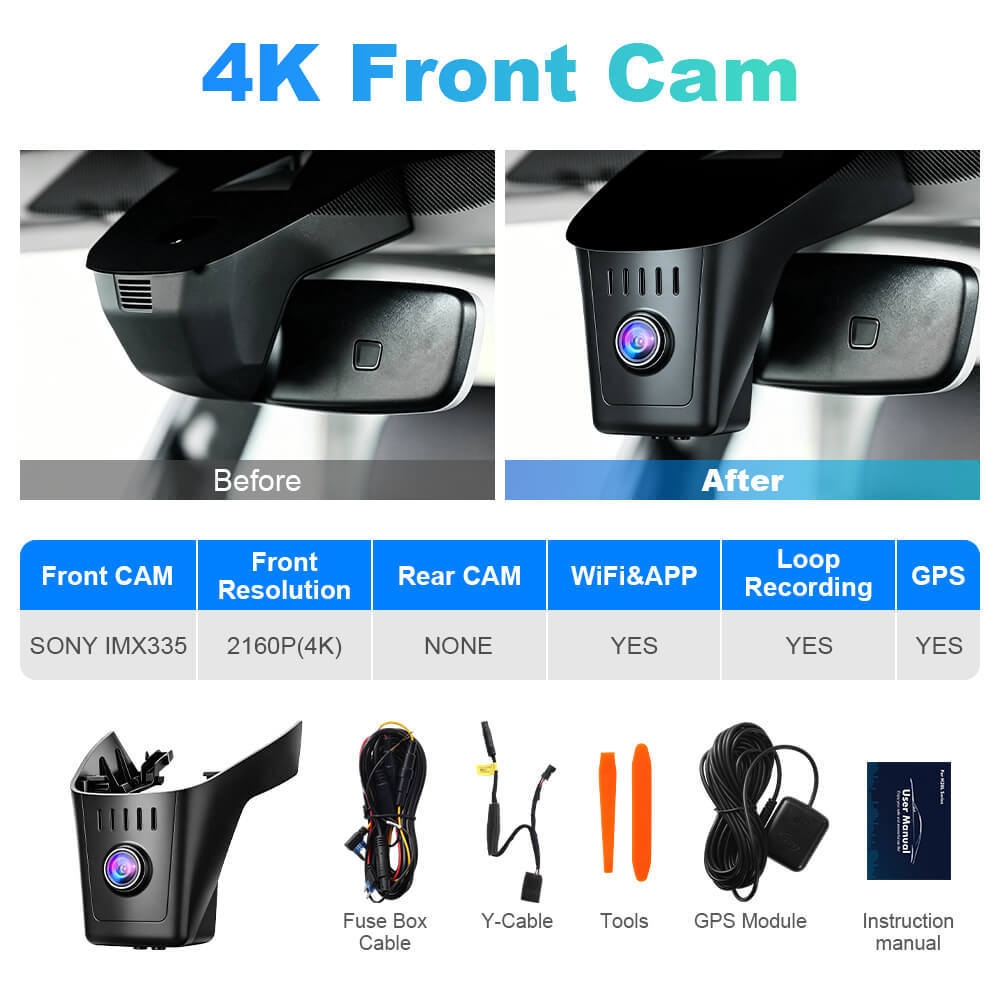 ISUDAR 2026 OEM Dash Cam | 4K UHD | Sony Sensor | WiFi App | For Touareg 3 CR7 CR 7 2019-2023