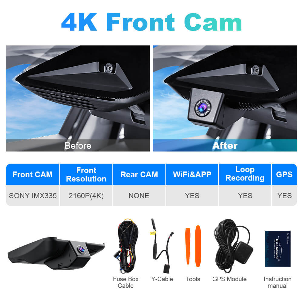 ISUDAR 2026 OEM Dash Cam | 4K UHD | Sony Sensor | WiFi App | For Toyota BZ4X 2022-2026