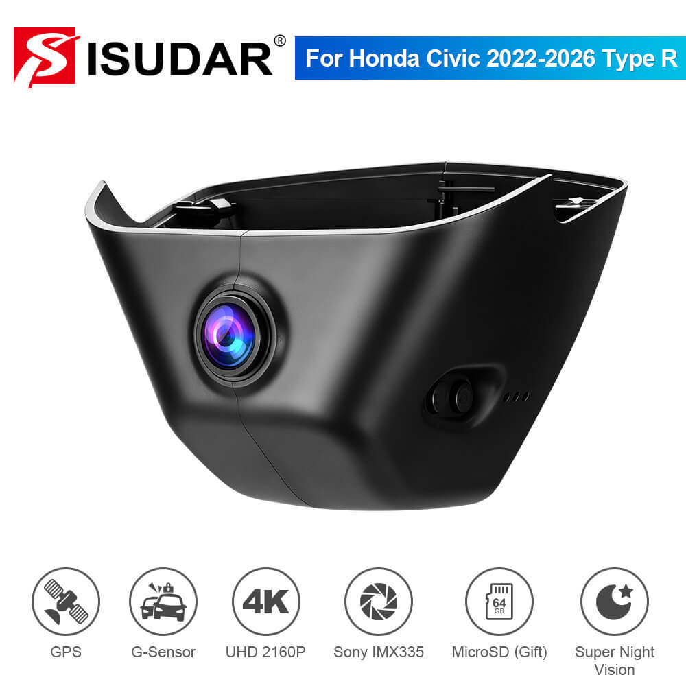 ISUDAR 2026 OEM Dash Cam | 4K UHD | Sony Sensor | WiFi App | For Honda Civic 2022-2026 Type R